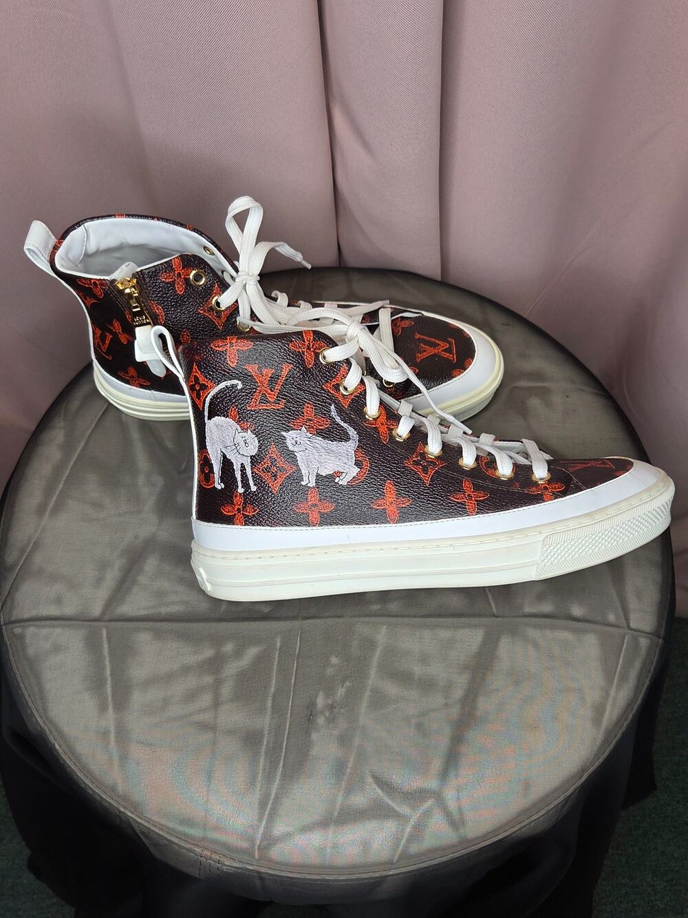 Louis Vuitton x Grace Coddington Limited Edition "Catogram" Stellar Sneaker Boot